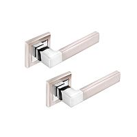 Ручки на розеті MVM/Linde A-2004 (T7-E8) SN/CP матовий нікель/полірований хром